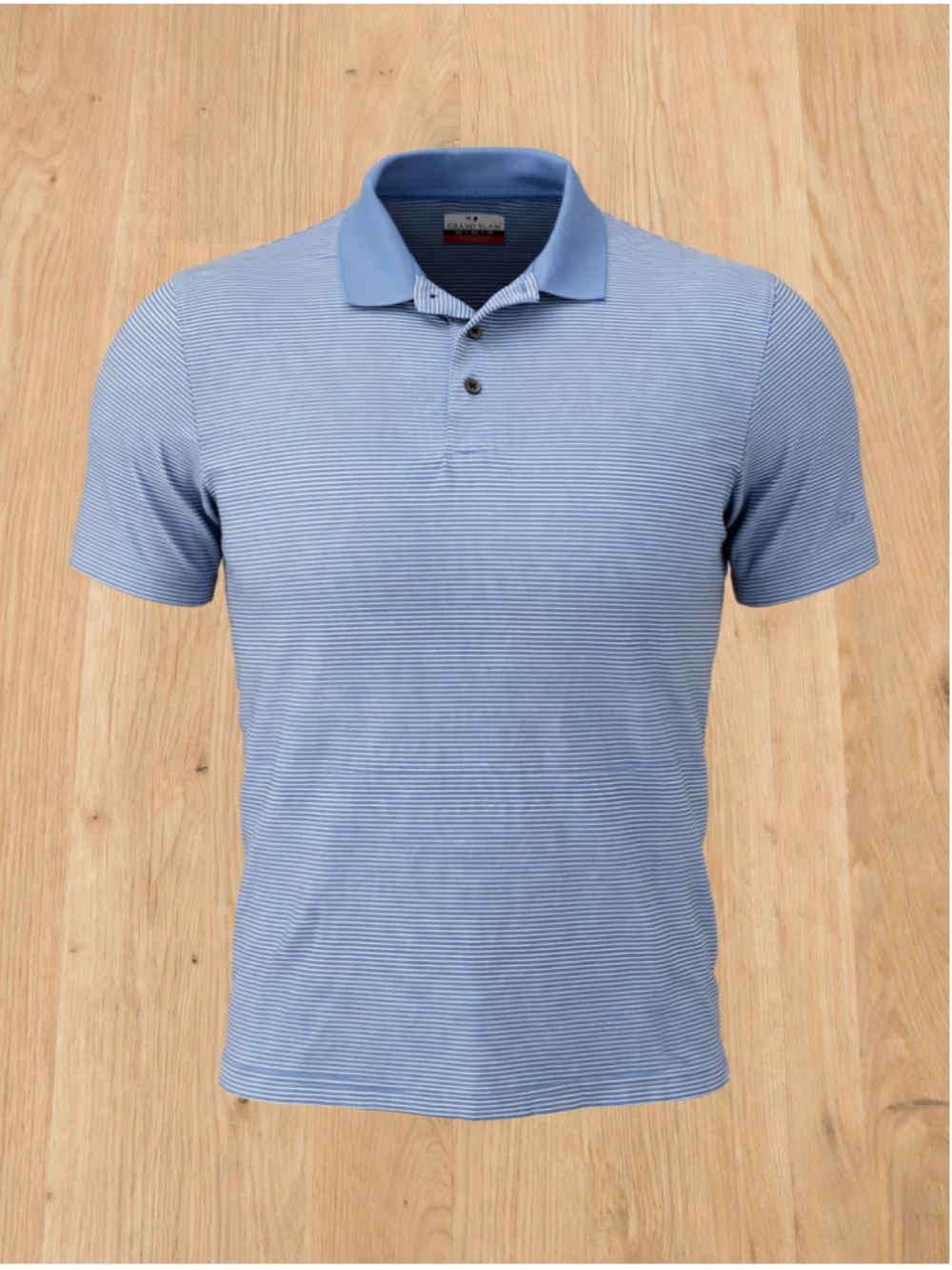 Men's Grand Slam Polo Shirt XL Blue White Striped Short Sleeve